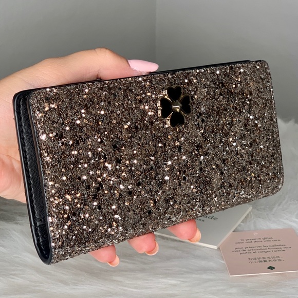 Kate Spade Odette Glitter Large Slim Bifold Wallet - Picture 3 of 8